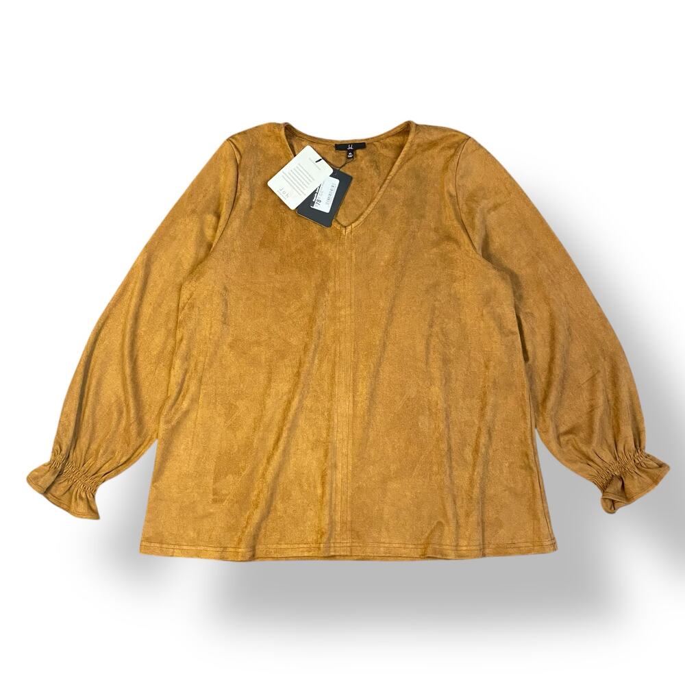 Joh NWT Abigail Suede Top Womens Size XL‎ In Caramel Boho